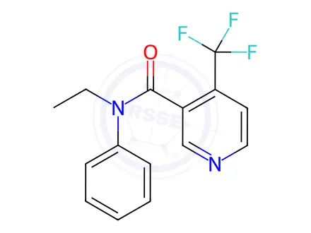 Chemical structure of N-ethyl-N-phenyl-4-(trifluoromethyl)nicotinamide