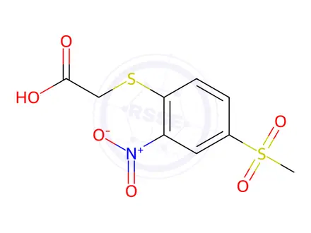 Chemical structure of 2-((4-(Methylsulfonyl)-2-nitrophenyl)thio)acetic acid
