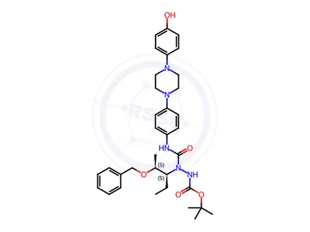 Chemical structure of tert-Butyl 2-((2S,3S)-2-(Benzyloxy)pentan-3-yl)-2-((4-(4-(4-hydroxyphenyl)piperazin-1-yl)phenyl)carbamoyl)hydrazinecarboxylate
