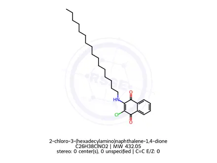 Chemical structure of 2-chloro-3-(hexadecylamino)naphthalene-1,4-dione