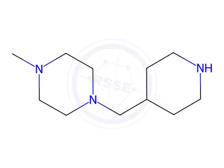 Chemical structure of 1-methyl-4-(piperidin-4-ylmethyl)piperazine