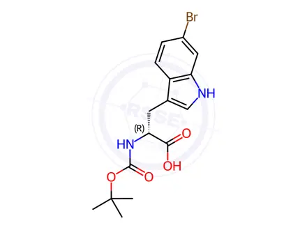 Chemical structure of N-Boc-6-bromo-D-tryptophan