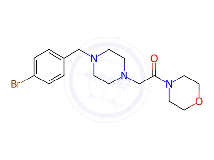 Chemical structure of 2-[4-(4-bromobenzyl)piperazino]-1-morpholino-1-ethanone