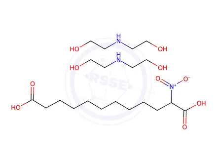 Chemical structure of nitrododecanedioic acid, compound with 2,2'-iminodiethanol (1:2)