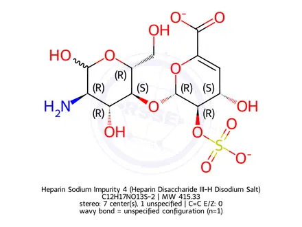 Chemical structure of Heparin Sodium Impurity 4 (Heparin Disaccharide III-H Disodium Salt)