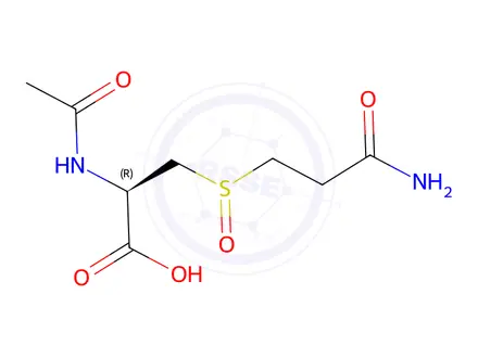 Chemical structure of N-Acetyl-3-[(3-amino-3-oxopropyl)sulfinyl]-L-alanine