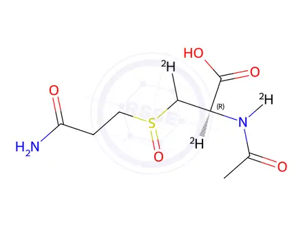 Chemical structure of N-Acetyl-3-[(3-amino-3-oxopropyl)sulfinyl]-L-alanine-d3