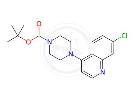 Chemical structure of 7-Chloro-4-(4-BOC-piperazino)quinoline