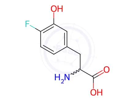 Chemical structure of Phenylalanine, 4-fluoro-3-hydroxy-