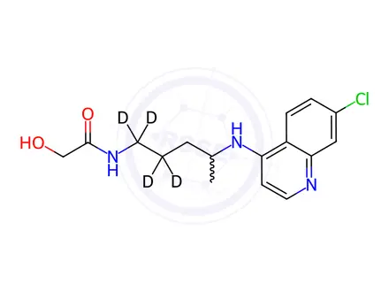 Chemical structure of Didesethyl Chloroquine Hydroxyacetamide-d4