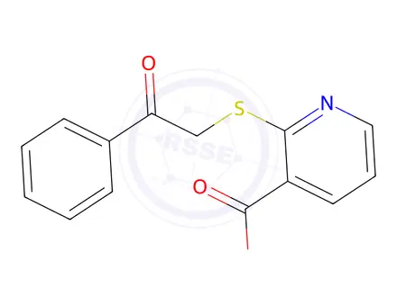 Chemical structure of 2-[(2-oxo-2-phenylethyl)thio]nicotinic acid