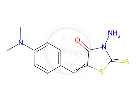 Chemical structure of 3-AMINO-5-[1-(4-DIMETHYLAMINO-PHENYL)-METH-(Z)-YLIDENE]-2-THIOXO-THIAZOLIDIN-4-ONE