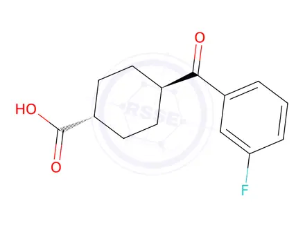 Chemical structure of trans-4-(3-Fluorobenzoyl)cyclohexane-1-carboxylic acid