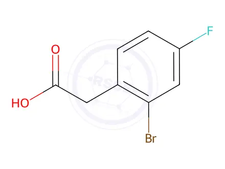 Chemical structure of 2-Bromo-4-fluorophenylacetic acid