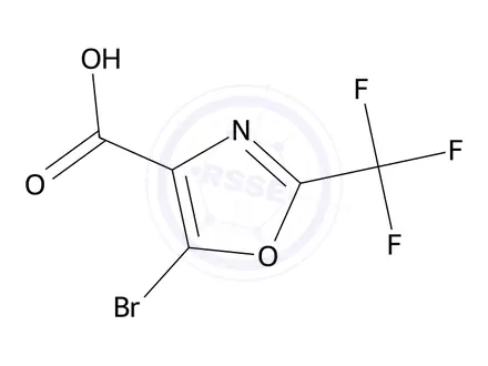 Chemical structure of 5-Bromo-2-(trifluoromethyl)oxazole-4-carboxylic acid