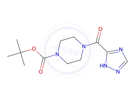 Chemical structure of Tert-butyl 4-(1H-1,2,4-triazole-3-carbonyl)piperazine-1-carboxylate