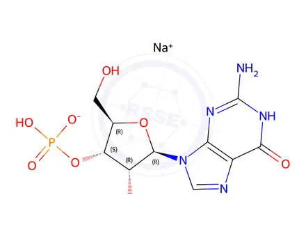 Chemical structure of 3'-Guanylic acid, monosodium salt