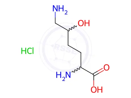 Chemical structure of DL-5-Hydroxy-DL-lysine Hydrochloride