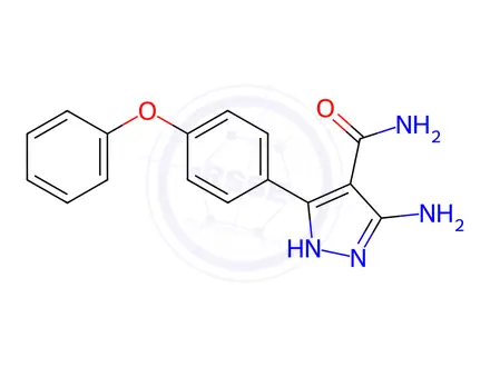 Chemical structure of 5-Amino-3-(4-phenoxyphenyl)-1H-pyrazole-4-carboxamide