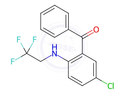 Chemical structure of 2-(2,2,2-Trifluoroethylamino)-5-chlorobenzophenone