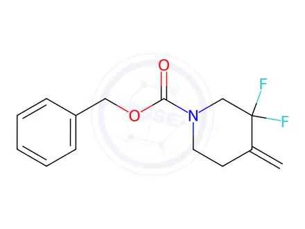 Chemical structure of benzyl 3,3-difluoro-4-methylenepiperidine-1-carboxylate