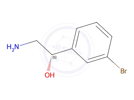 Chemical structure of (1S)-2-Amino-1-(3-bromophenyl)ethan-1-ol Hydrochloride