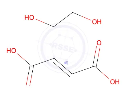 Chemical structure of 2-Butenedioic acid (E)-, polymer with 1,2-ethanediol