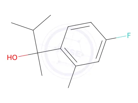Chemical structure of 2-(4-Fluoro-2-methylphenyl)-3-methylbutan-2-ol