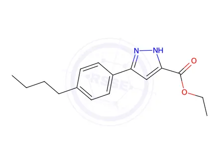 Chemical structure of Ethyl 5-(4-butylphenyl)-1H-pyrazole-3-carboxylate