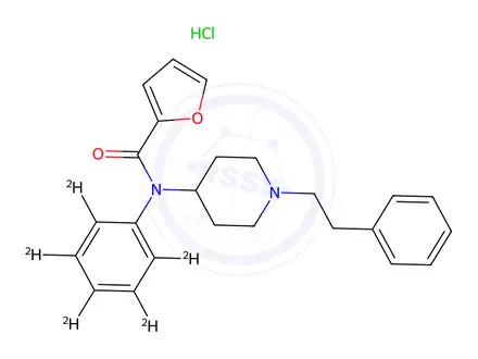 Chemical structure of Furanylfentanyl-d5 Hydrochloride