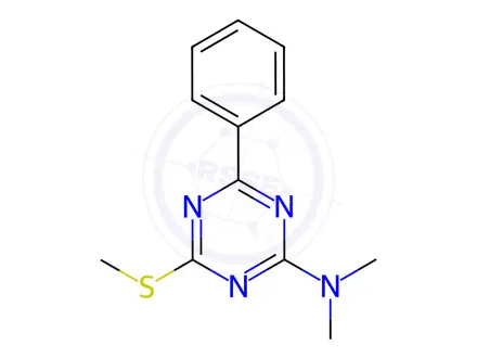 Chemical structure of N,N-Dimethyl-4-(methylthio)-6-phenyl-1,3,5-triazin-2-amine