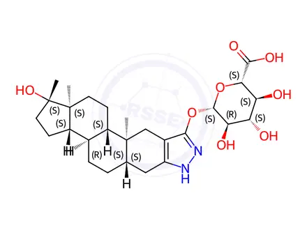 Chemical structure of 3-Hydroxystanozolol glucuronide