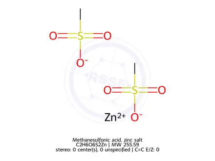 Chemical structure of Methanesulfonic acid, zinc salt