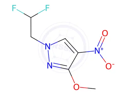 Chemical structure of 1-(2,2-Difluoroethyl)-3-methoxy-4-nitro-1H-pyrazole