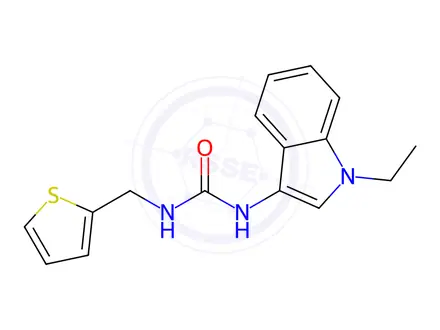 Chemical structure of 1-(1-Ethyl-1H-indol-3-yl)-3-(thiophen-2-ylmethyl)urea