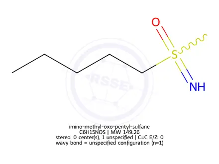 Chemical structure of imino-methyl-oxo-pentyl-sulfane