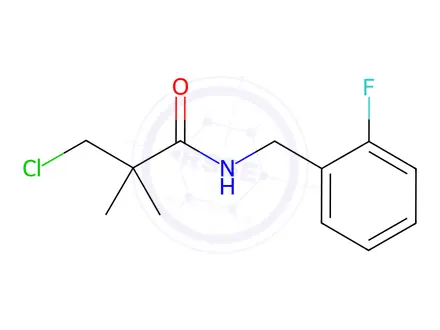 Chemical structure of N1-(2-fluorobenzyl)-3-chloro-2,2-dimethylpropanamide