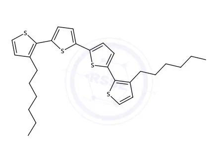 Chemical structure of 3,3′′′-dihexyl-2,2′:5′,2′′:5′′,2′′′-tetrathiophene