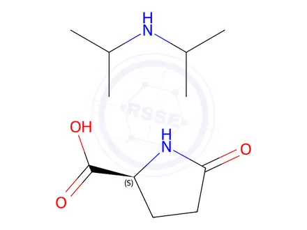 Chemical structure of 5-oxo-L-proline, compound with diisopropylamine (1:1)