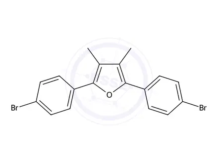 Chemical structure of 2,5-Bis(4-bromophenyl)-3,4-dimethylfuran