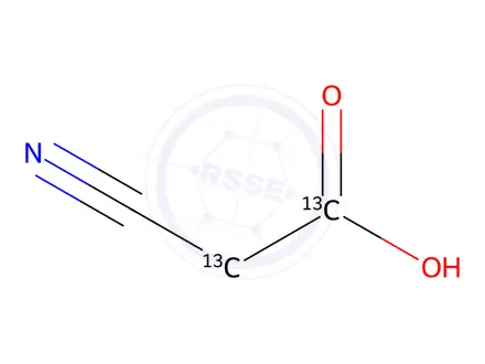 Chemical structure of Cyanoacetic Acid-13C2