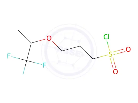 Chemical structure of 3-((1,1,1-Trifluoropropan-2-yl)oxy)propane-1-sulfonyl chloride
