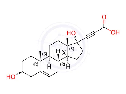 Chemical structure of 3,17-Dihydroxyandrost-5-ene-17-propiolic acid