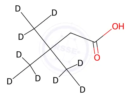 Chemical structure of 3,3-Di(methyl-d3)butanoic-4,4,4-d3 acid