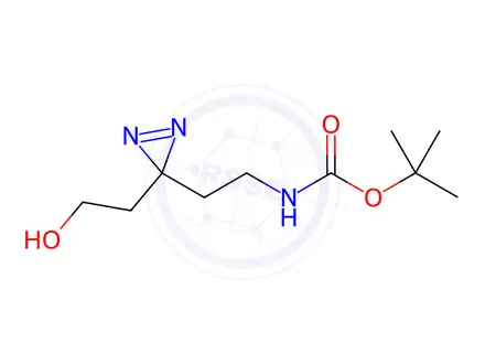 Chemical structure of Carbamic acid, N-[2-[3-(2-hydroxyethyl)-3H-diazirin-3-yl]ethyl]-, 1,1-dimethylethyl ester