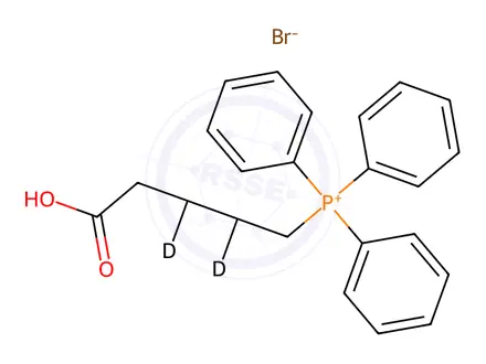 Chemical structure of (4-Carboxybutyl-2,2,3,3-d4)triphenylphosphonium Bromide