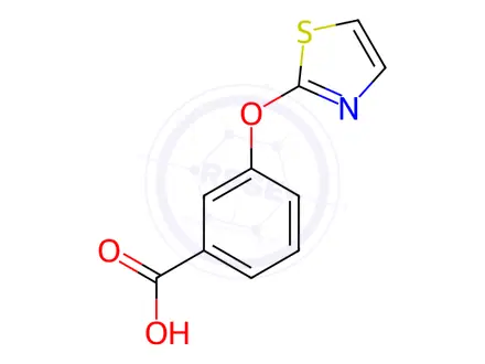 Chemical structure of 3-(1,3-Thiazol-2-yloxy)benzoic acid