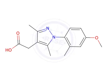 Chemical structure of 2-(1-(4-Methoxy-2-methylphenyl)-3,5-dimethyl-1H-pyrazol-4-yl)acetic acid