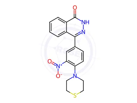 Chemical structure of 4-[3-Nitro-4-(thiomorpholin-4-yl)phenyl]-1,2-dihydrophthalazin-1-one
