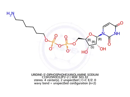 Chemical structure of URIDINE-5'-DIPHOSPHOHEXANOLAMINE SODIUM
